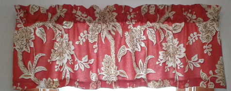 Coral and Tan Floral Valances